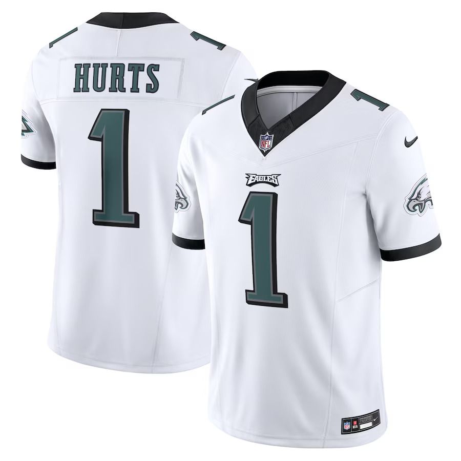 Men Philadelphia Eagles 1 Jalen Hurts Nike White Vapor F.U.S.E. Limited NFL Jersey